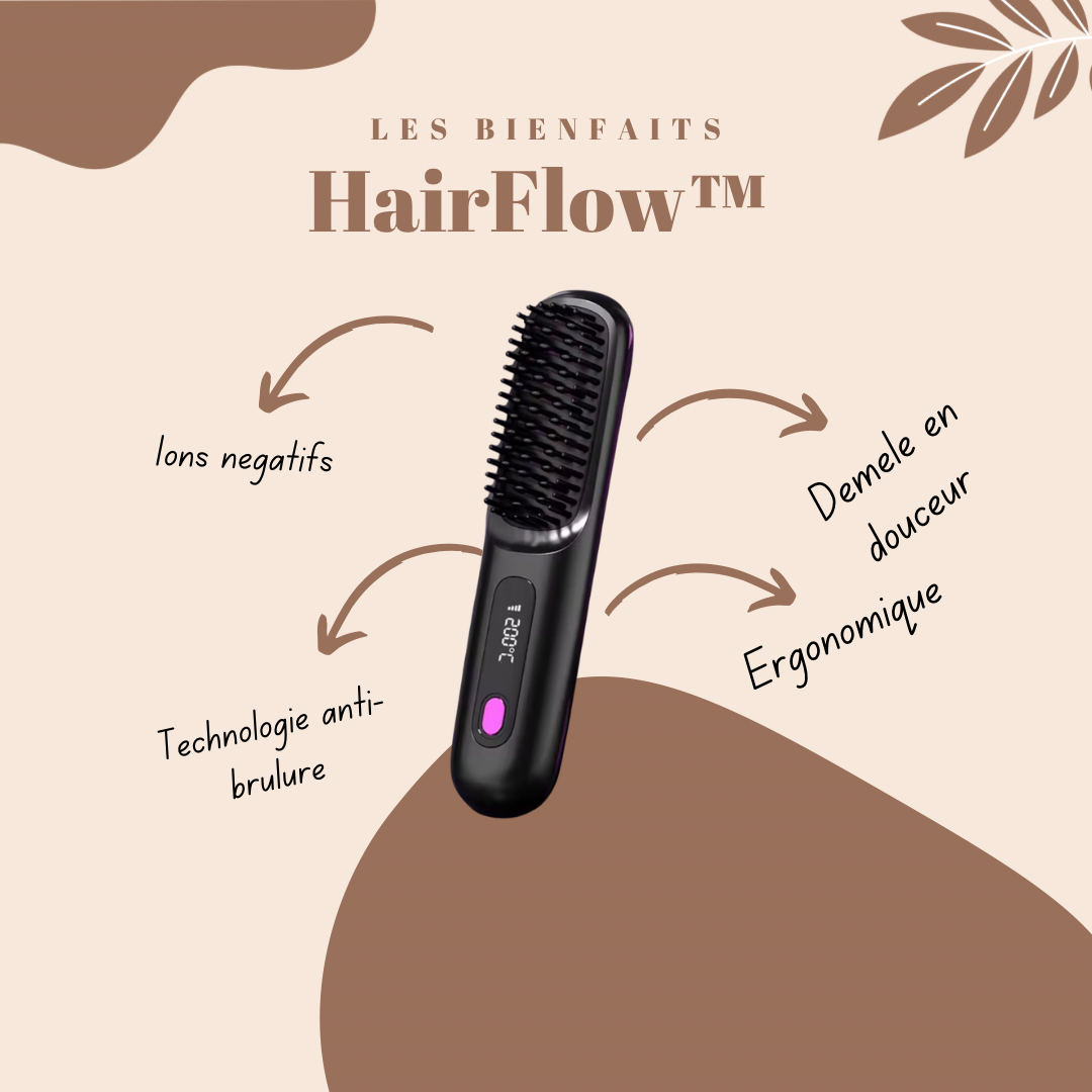 HairFlow™ | Brosse chauffante sans fil