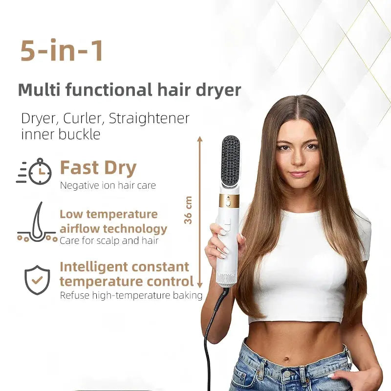 Sèche-cheveux 5 en 1 avec peigne chauffant Set professionnel fer à boucler lisseur outil de coiffage pour Airwrap sèche-cheveux usage domestique