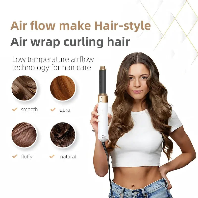 Sèche-cheveux 5 en 1 avec peigne chauffant Set professionnel fer à boucler lisseur outil de coiffage pour Airwrap sèche-cheveux usage domestique